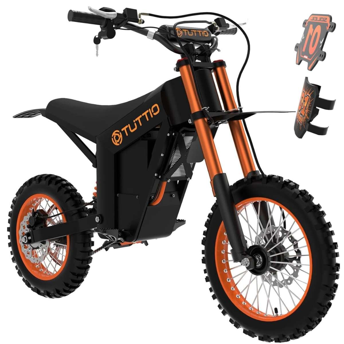 Tuttio Electric Dirt Bike Teens Adults 2000W/3000W 220NM 37MPH Electric Bike 48V