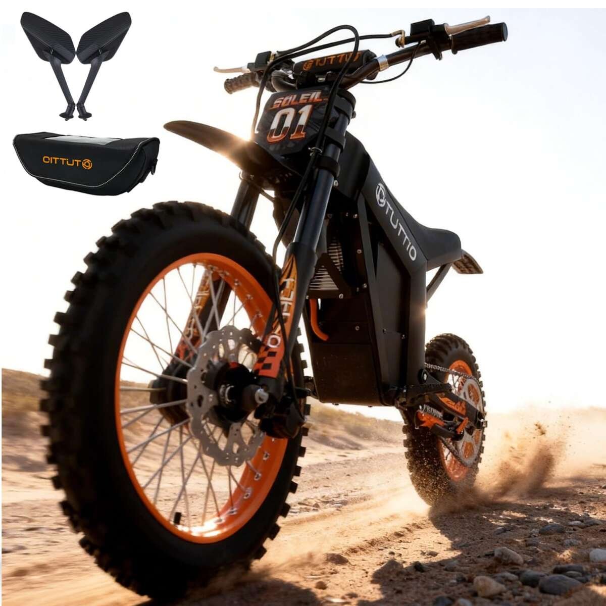 Tuttio Soleil01 / Soleil01-LO Electric Dirt Bike for Teens Adults, 3000W Mid-Dri
