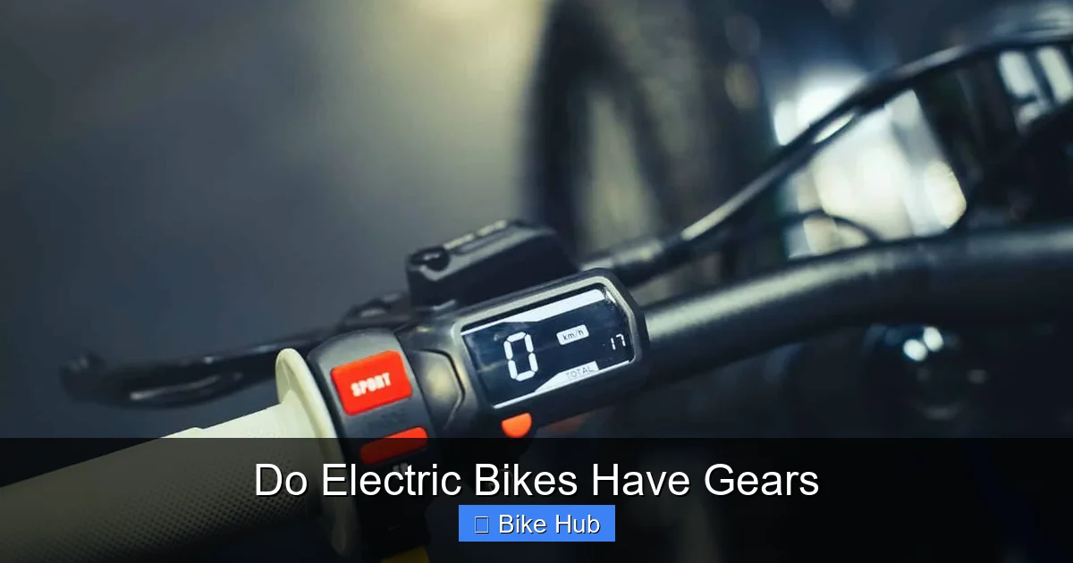 Do Electric Bikes Have Gears