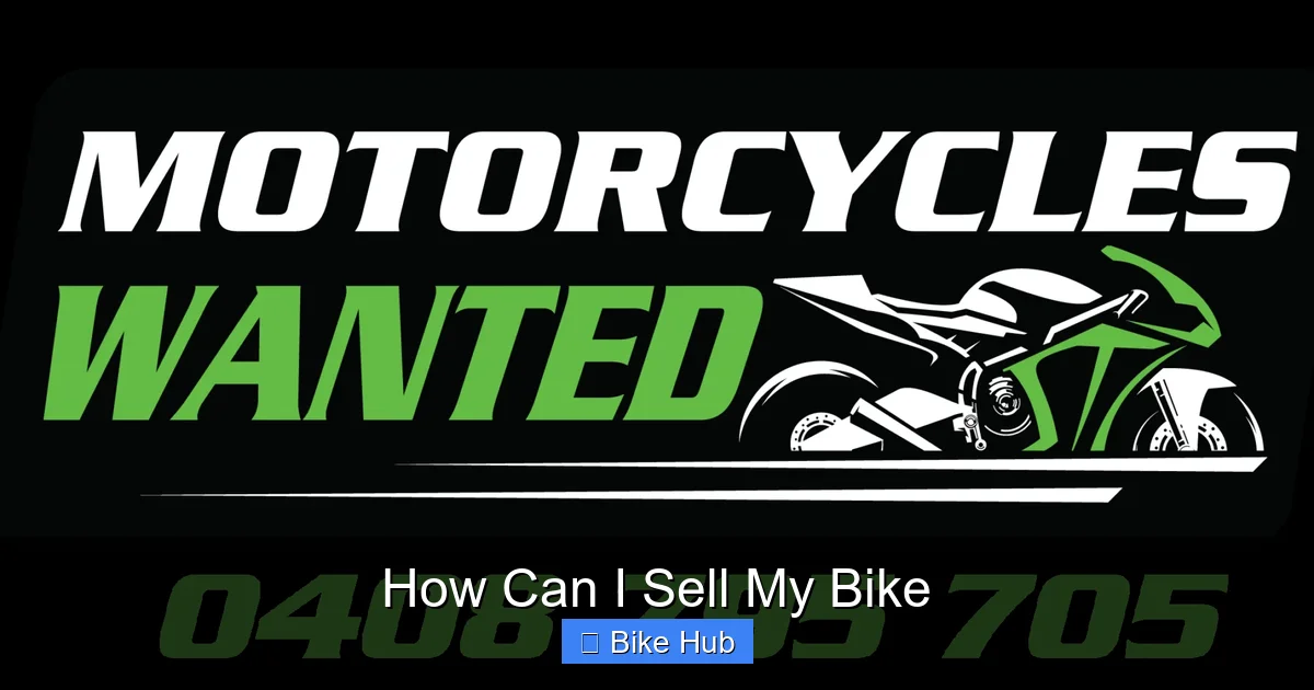 How Can I Sell My Bike