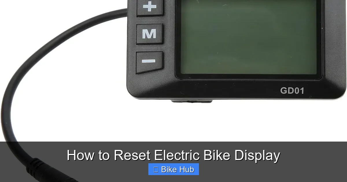 How to Reset Electric Bike Display