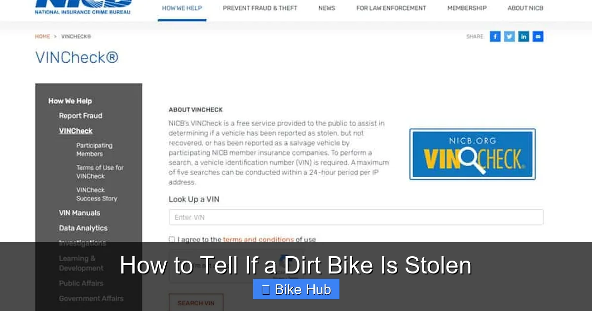 How to Tell If a Dirt Bike Is Stolen