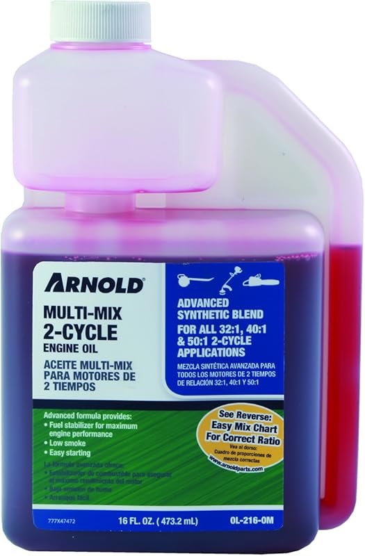 Arnold 2-Cycle Engine Oil Mix for Chainsaws, Trimmers & Blowers, 16 oz