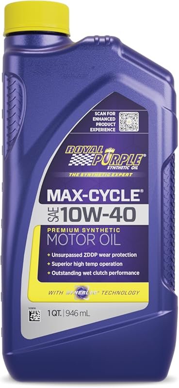 Royal Purple Max Cycle 10W-40 High-Performance Synthetic Motorcycle Oi