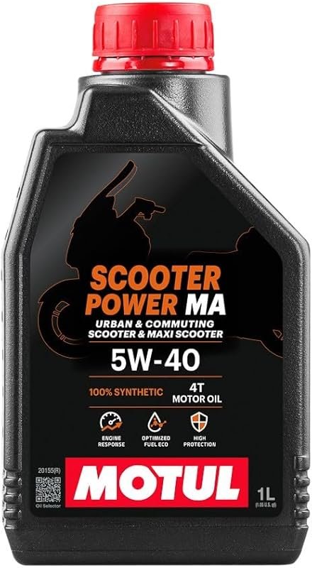 Motul 5W-40 Power 4T Scooter Motor Oil, 1 Liter, 832011