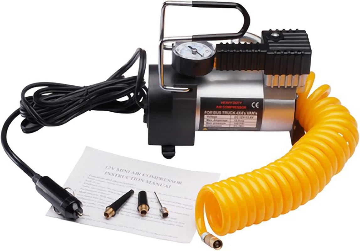 RAD Sportz 12V Electric Tire Air Pump with Gauge for Bikes & Cars