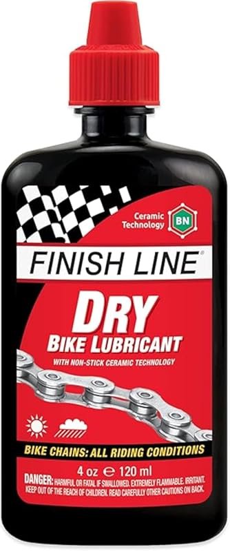 Finish Line Dry Bike Chain Lube – Ceramic Dry-Film Lubricant Resists D