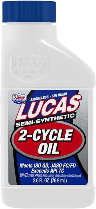 Lucas Oil 10058 Semi-Synthetic 2-Cycle Oil – 2.6 fl oz. Engine Treatme