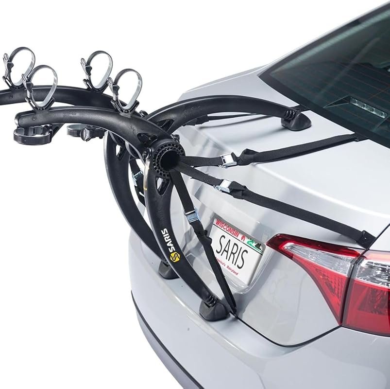Saris Bones 2-Bike Trunk Bicycle Rack Carrier, Black, Rust-Free, Anti-