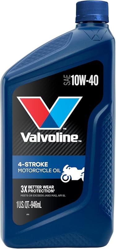 Valvoline 4-Stroke Motorcycle 10W-40 Full Synthetic Motor Oil, 1 Quart