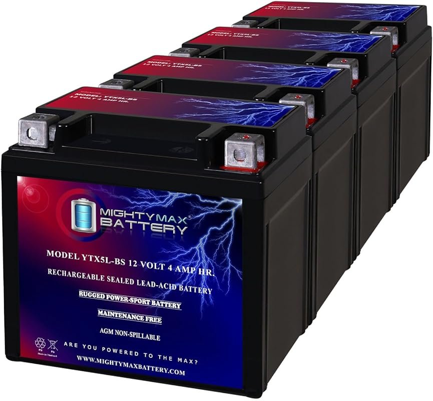 YTX5L-BS 12 Volt 4AH 80CCA Rechargeable Maintenance-Free SLA AGM Motor