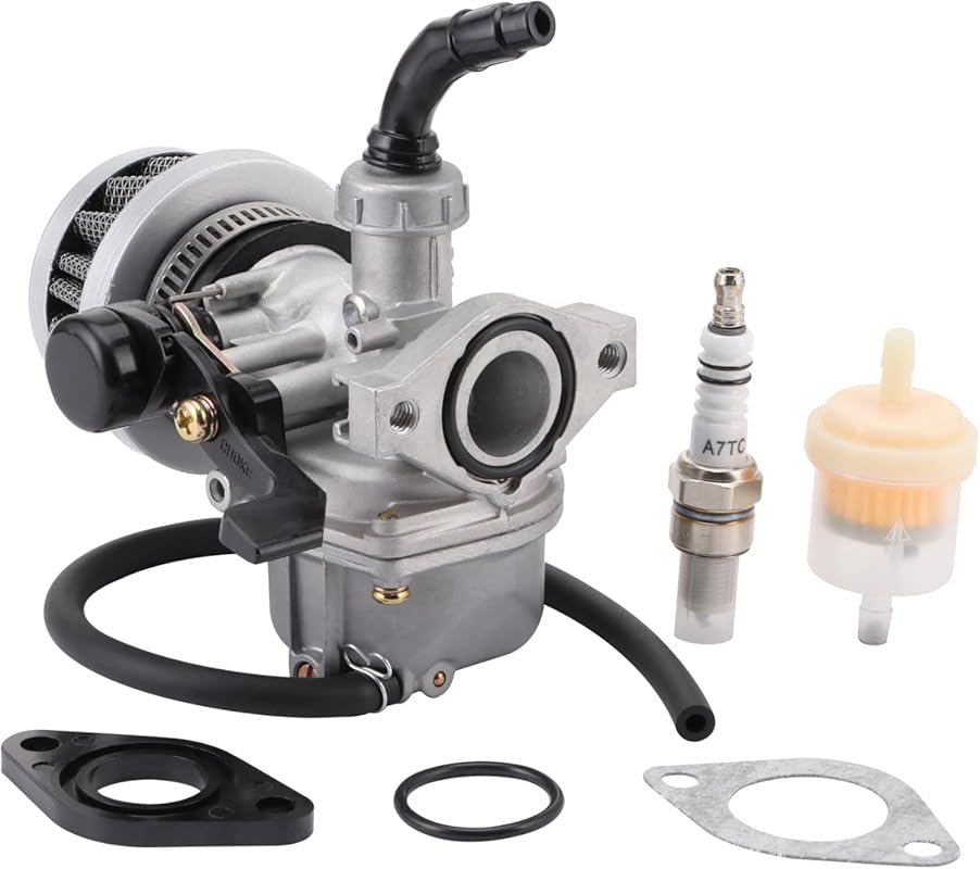 GOOFIT PZ19 Carburetor Air Filter Spark Plug Kit for 50cc-125cc Dirt B