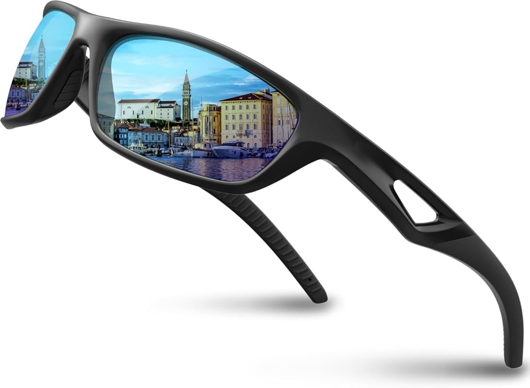 RIVBOS Polarized Sports Sunglasses for Men & Women: TR90 Frame, UV400