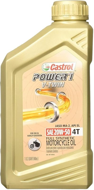 Castrol Power RS 20W-50 Full Synthetic V-Twin Motorcycle Oil – 4-Strok