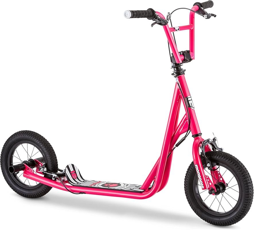 Mongoose Expo BMX-Style Kick Scooter with Air Tires, Wide Deck & Rear 