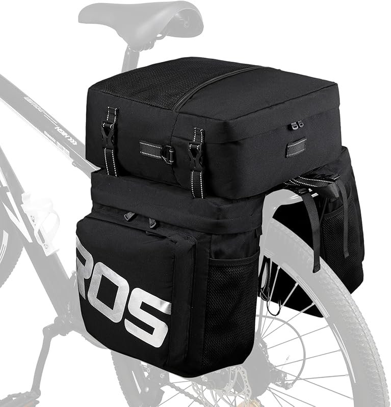Roswheel 50L Waterproof Pannier Bags for Electric Mountain Bikes and C
