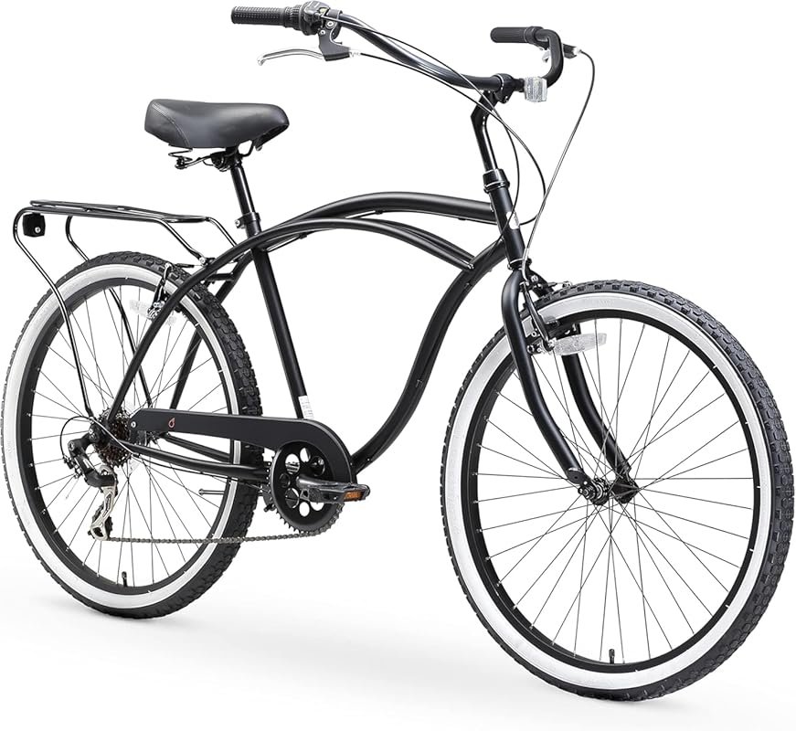 sixthreezero Men's Beach Cruiser Bicycle – Hybrid with Rear Rack & Mul