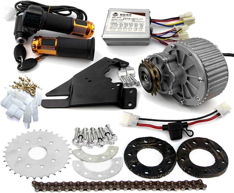 450W Electric Bicycle Left Drive Conversion Kit for City Bikes with Sp