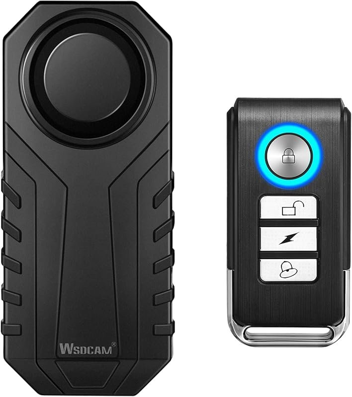 Wsdcam 113dB Wireless Motion Sensor Bike Alarm with Remote, Waterproof