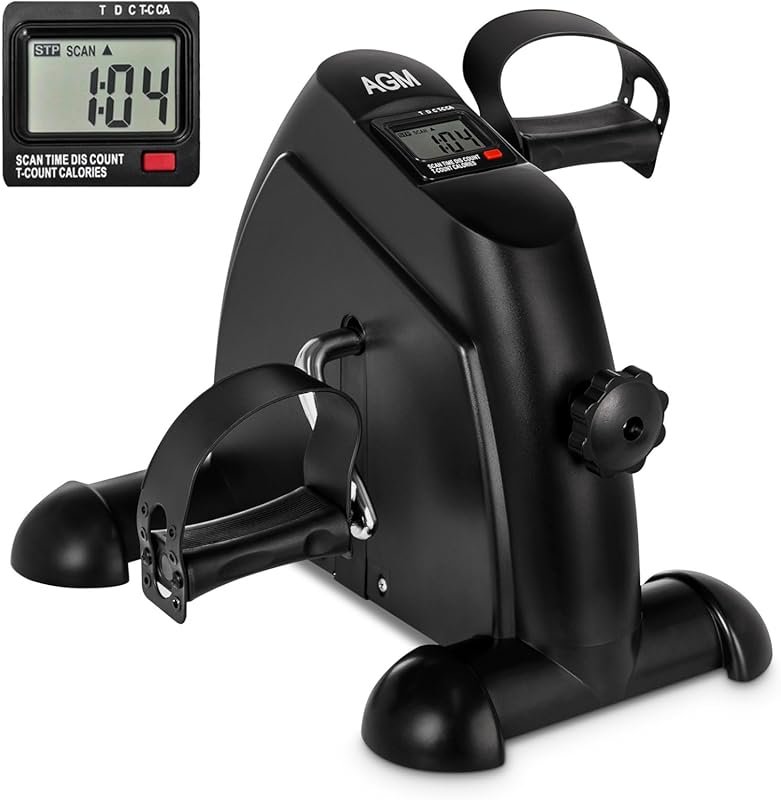 Compact Under Desk Exercise Bike with LCD Screen – AGM Mini Pedal Exer