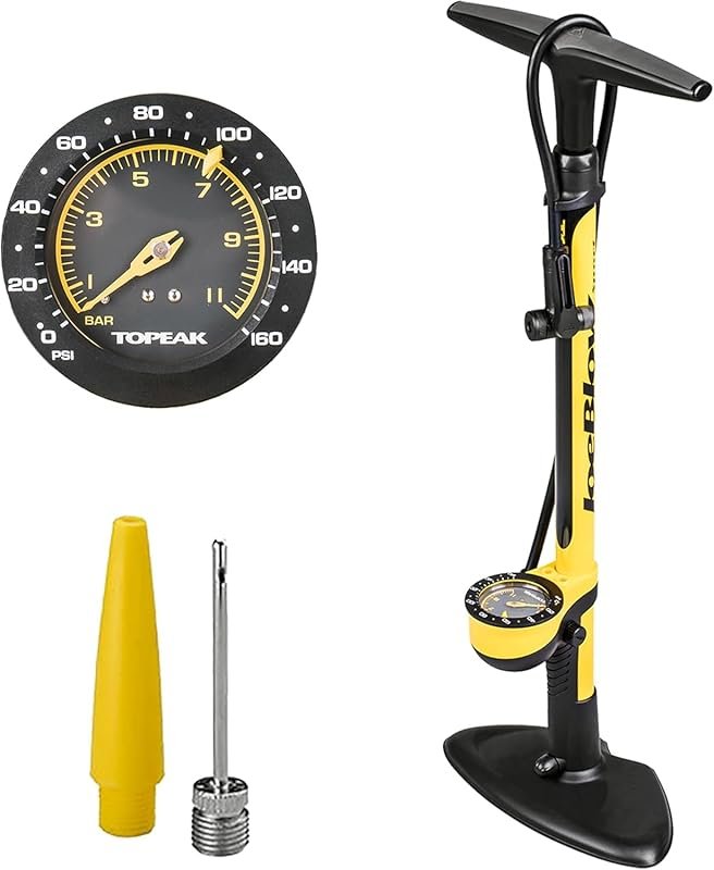 Topeak JoeBlow Sport III Bike Floor Pump: 160 PSI Steel, 3” Gauge, Twi