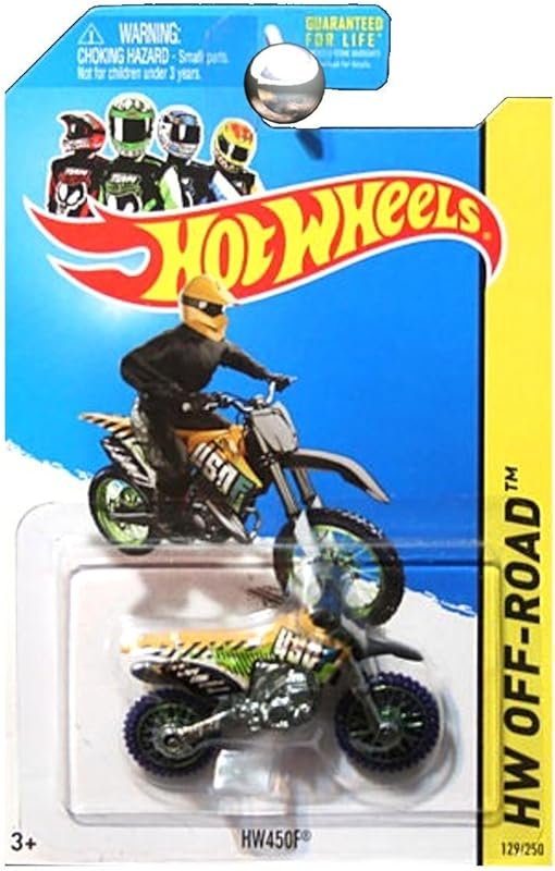 Hot Wheels HW450F Yellow Green Off Road Dirt Bike