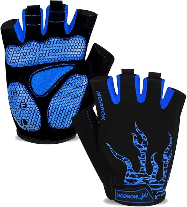 MOREOK 5MM Gel Pad Half Finger Cycling & Bike Gloves for Men/Women, Gy