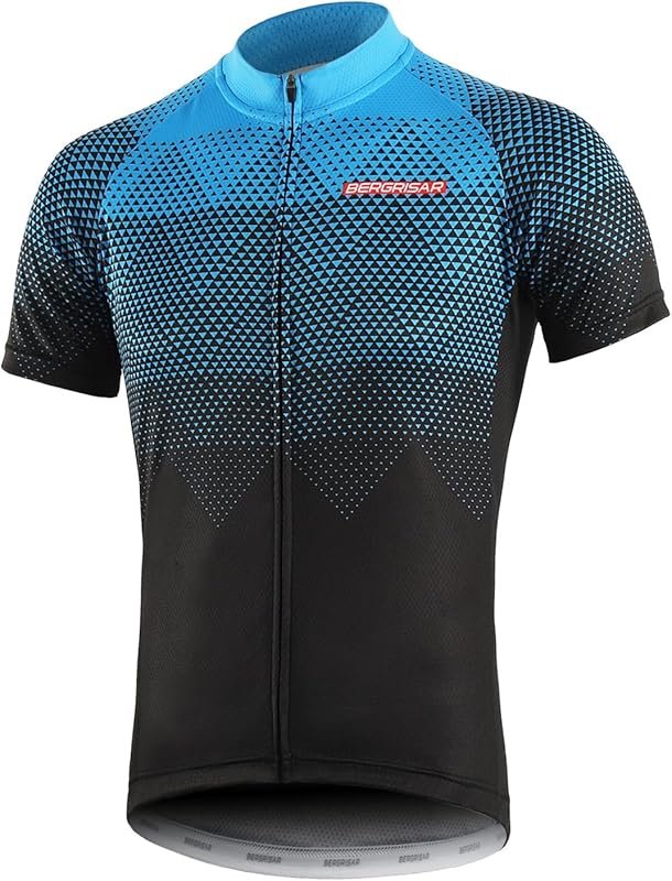 BERGRISAR Men's Short Sleeve Cycling Jersey: Lightweight and Breathabl