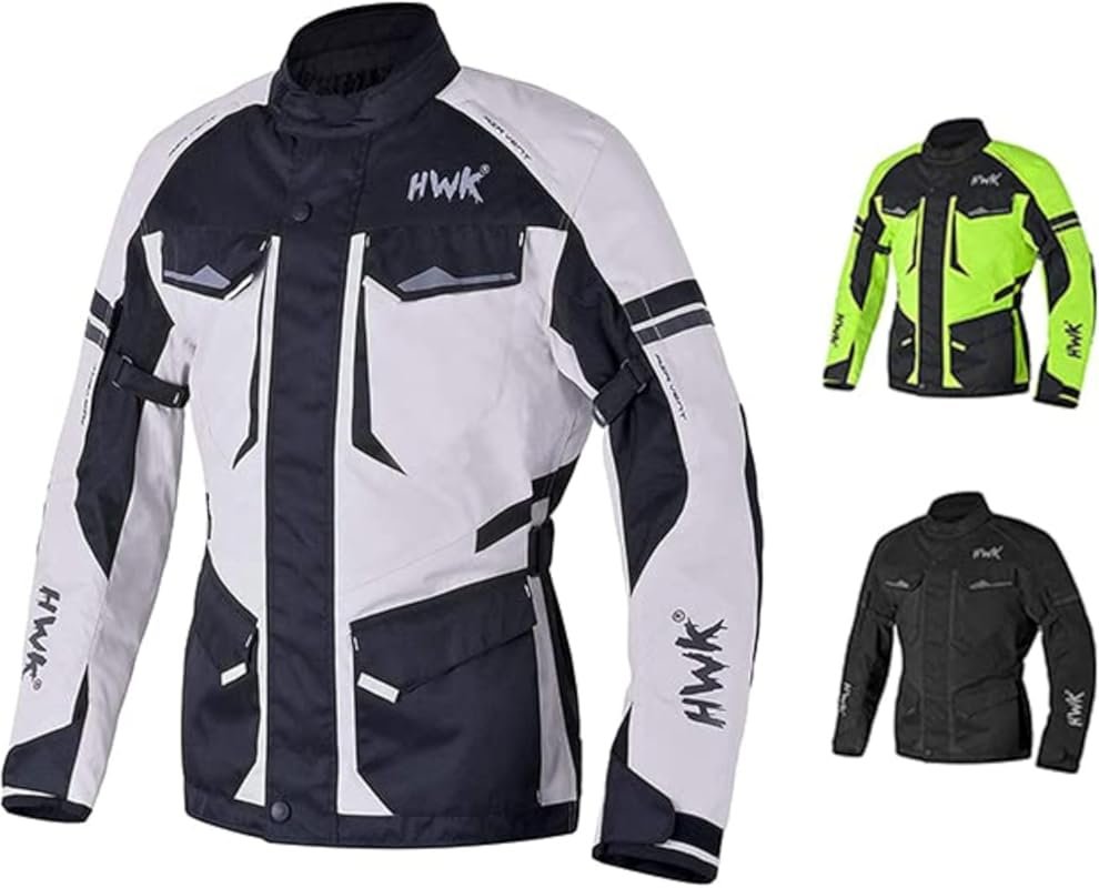 HWK Adventure Touring Motorcycle Jacket – Water Resistant Cordura Text