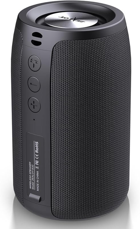 ZEALOT S32 Waterproof Bluetooth Speaker with Bass, Stereo Pairing & Mu