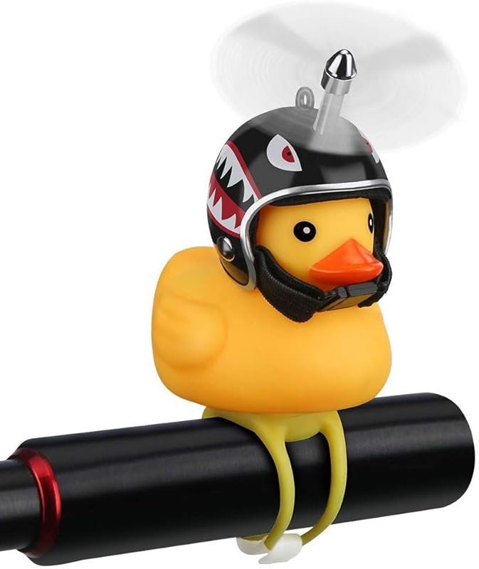 NEKRASH Rubber Duck Bike Bell with LED Light, Cute Propeller Handlebar