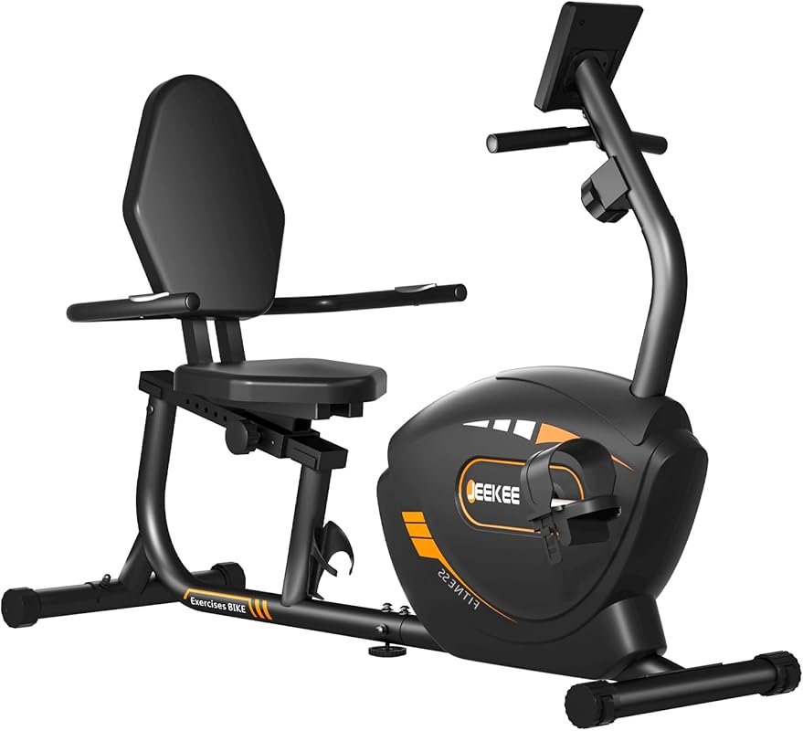 JEEKEE Recumbent Exercise Bike for Seniors with 400LB Capacity & Heart
