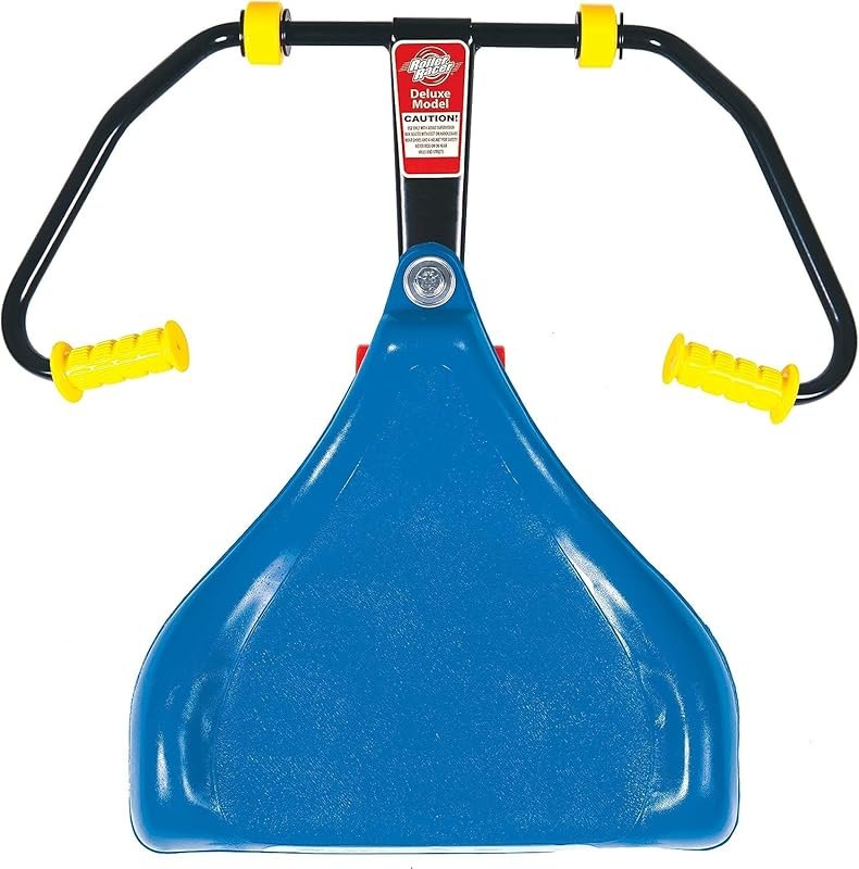 Deluxe Blue Roller Racer Sit-Skate Scooter: Race & Roll Indoors/Outdoo
