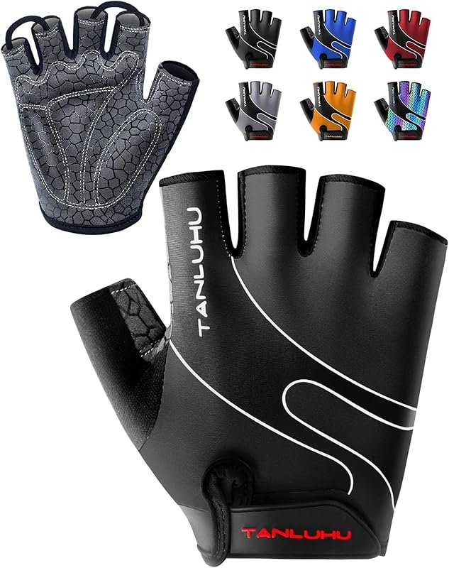 Tanluhu Mountain Bike Half Finger Road Riding Gloves - Breathable and 