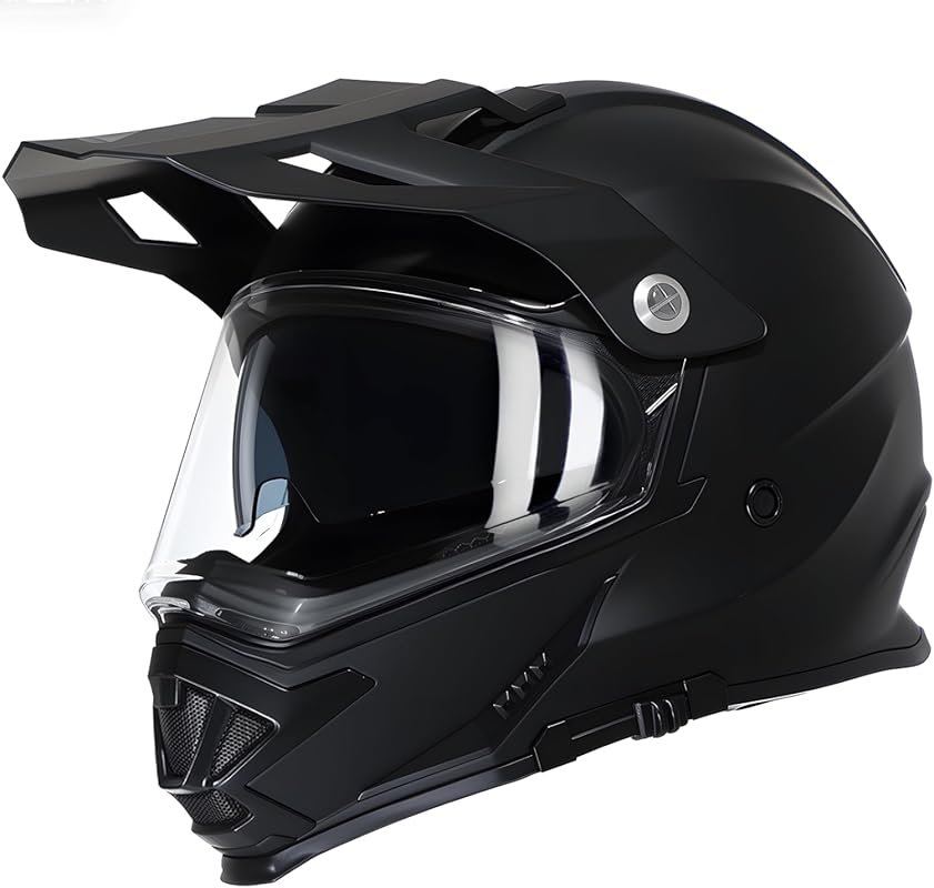 TRIANGLE Dual Sport Dirt Bike Helmet – Full Face with Internal Sunshie