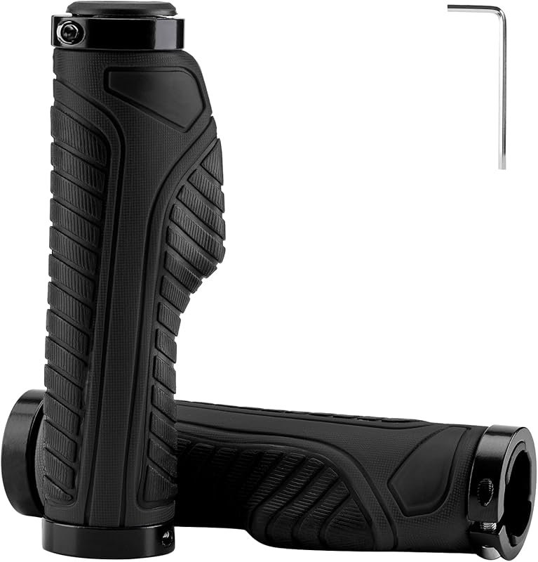 ROCKBROS Double Aluminum Lock-On MTB Handlebar Grips in Black/Grey/Red