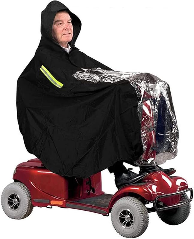 Durable Waterproof Mobility Scooter Rain Cover - Protects Rider and Sc