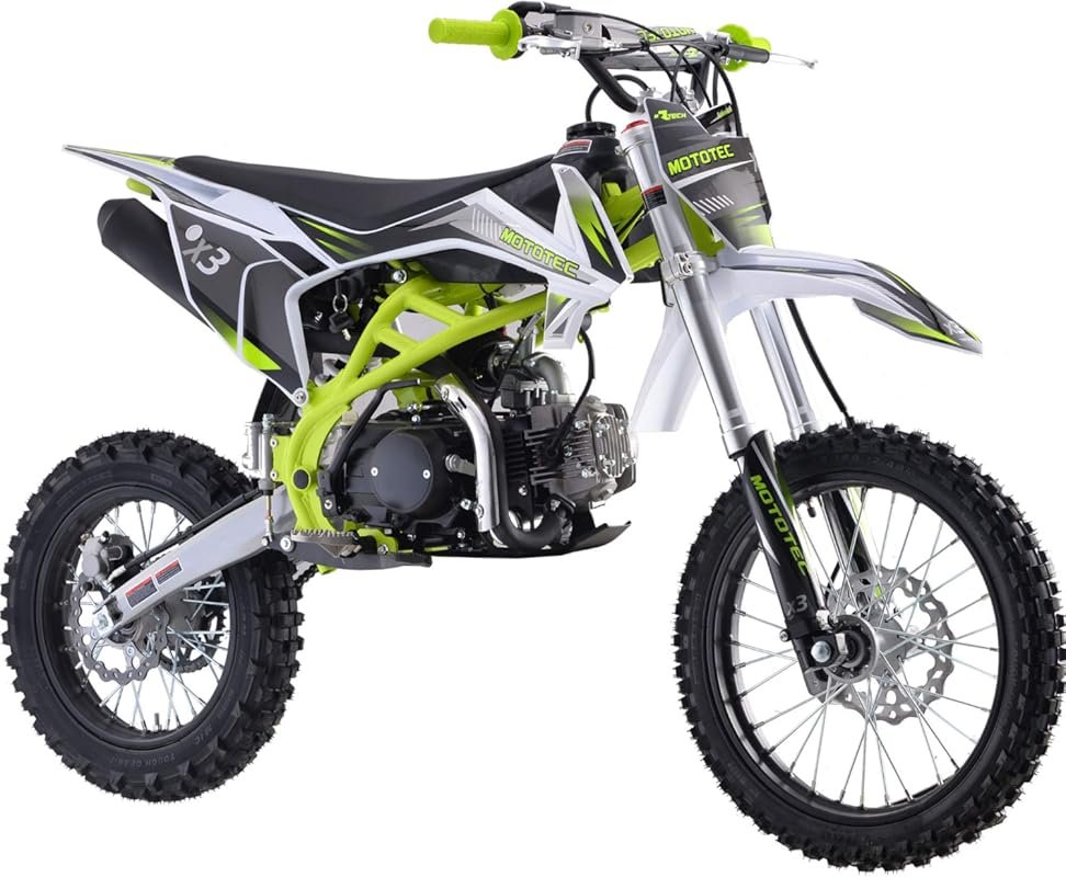 MotoTec X3 125cc 4-Stroke Gas Dirt Bike Green