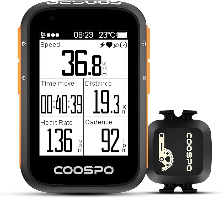 COOSPO BC200 Wireless GPS Bike Computer: Speedometer, Auto Backlight, 