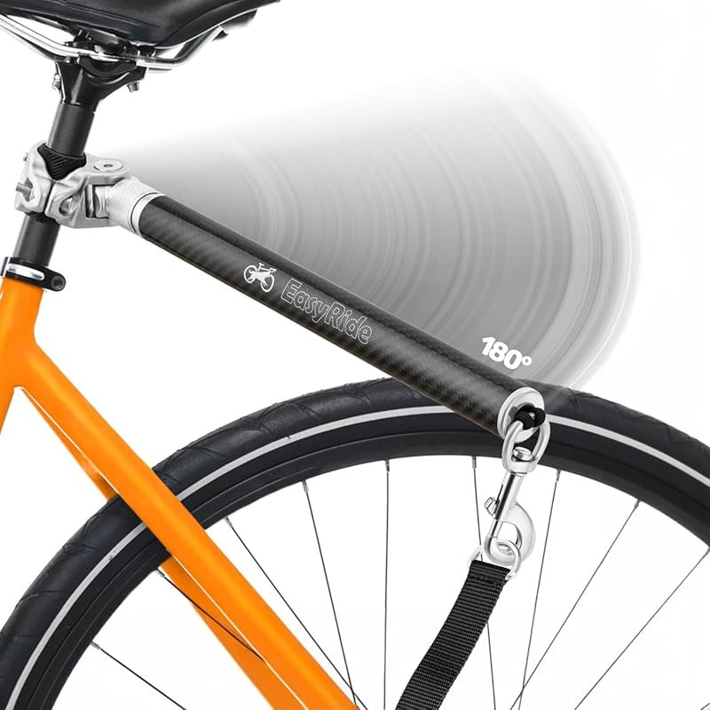 V2.0-180° Rotating Dog Bike Leash – Shock Absorber, Carbon Fiber, Deta