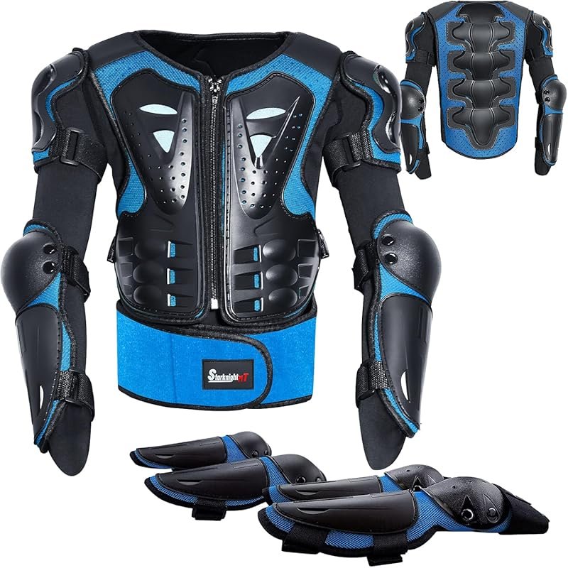 StarknightMT Kids Motocross Armor Suit with Chest Protector, Knee & El
