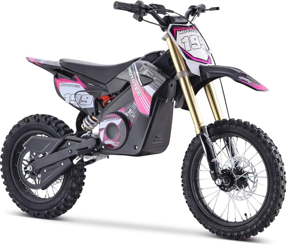 MotoTec 48V Pro Electric Dirt Bike with 1800W Lithium Battery, High-Pe