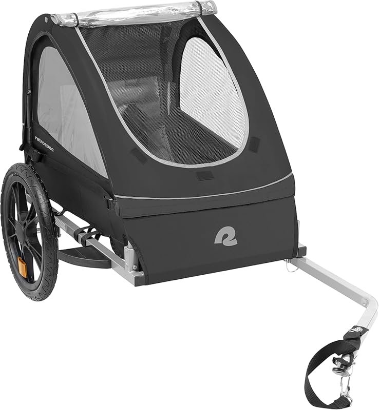 Retrospec Rover Kids Bicycle Trailer for Single or Double Passenger, F