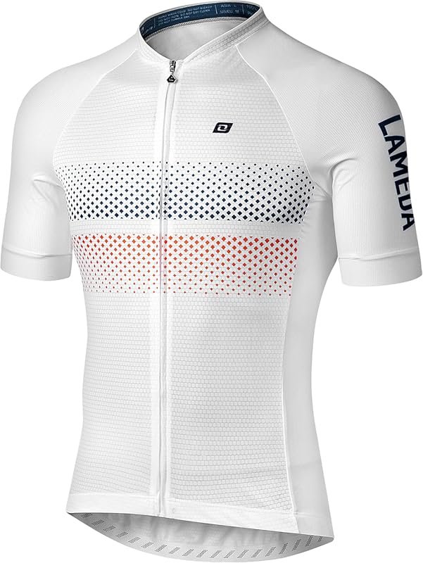 LAMEDA Men's Pro Road Bike Jersey: Breathable Lightweight Short Sleeve