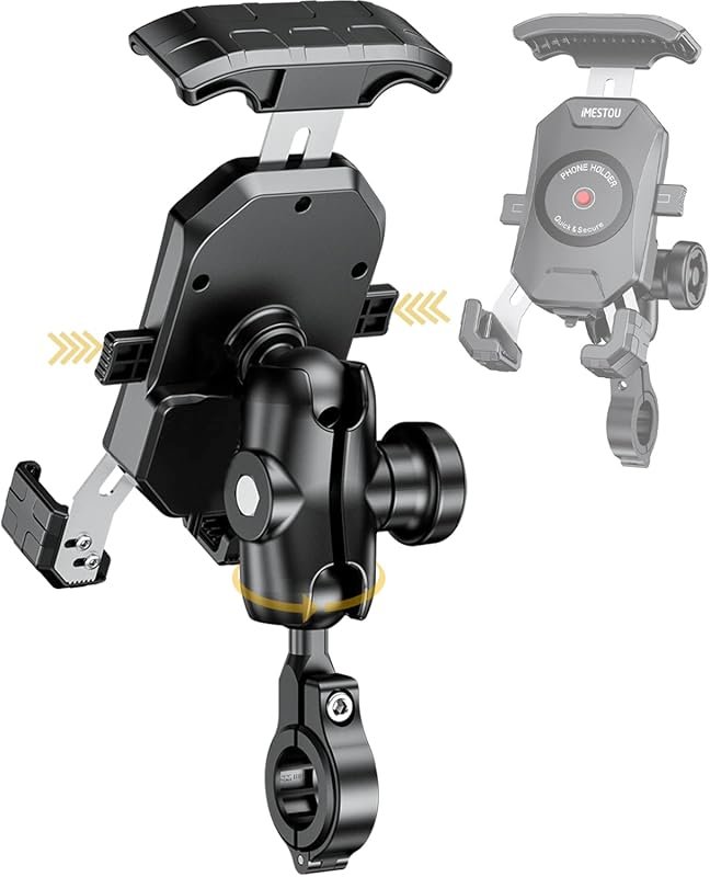 iMESTOU Motorcycle Phone Mount: Anti-Theft Handlebar Holder with 1