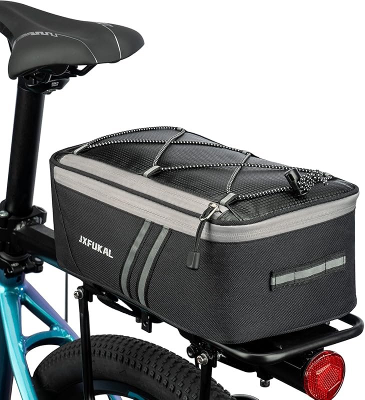 JXFUKAL 7L/9L/10L/12L Waterproof Bike Saddle Bag with Rain Cover & Ref