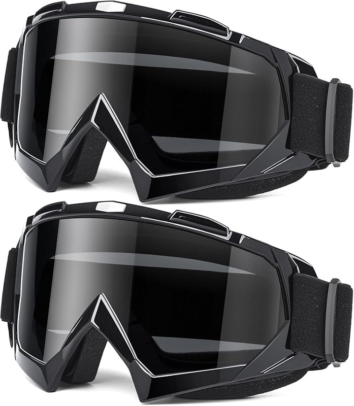 MAMBAOUT 2-Pack Adult Dirt Bike Goggles with Wide Vision, UV400 Protec