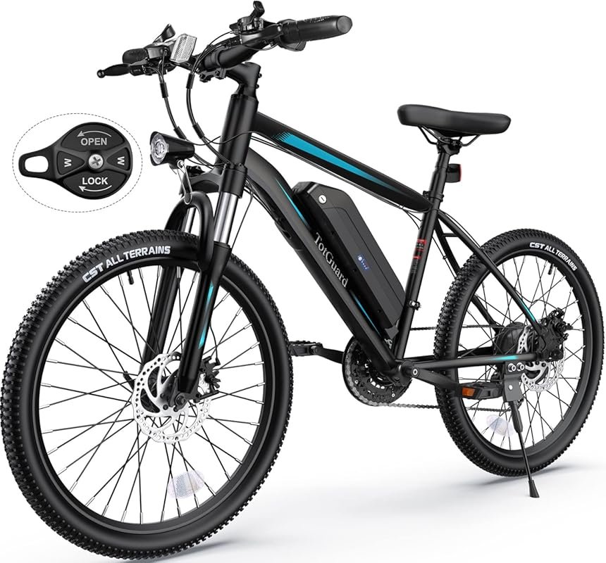 TotGuard 700W Electric Mountain Bike with 374.4WH Battery, 50 Miles Ra