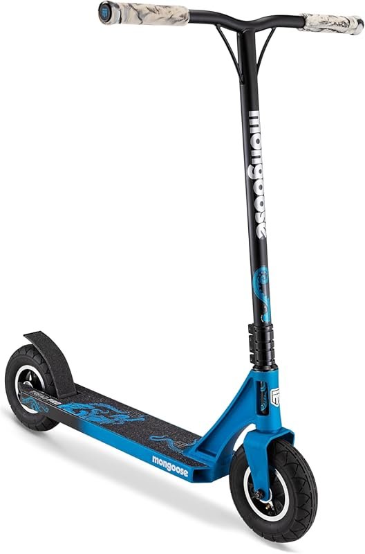 Mongoose Tread Freestyle Dirt Scooter: Big Air Tires for Dirt/Gravel, Ages 8+, 220lb Max Weight