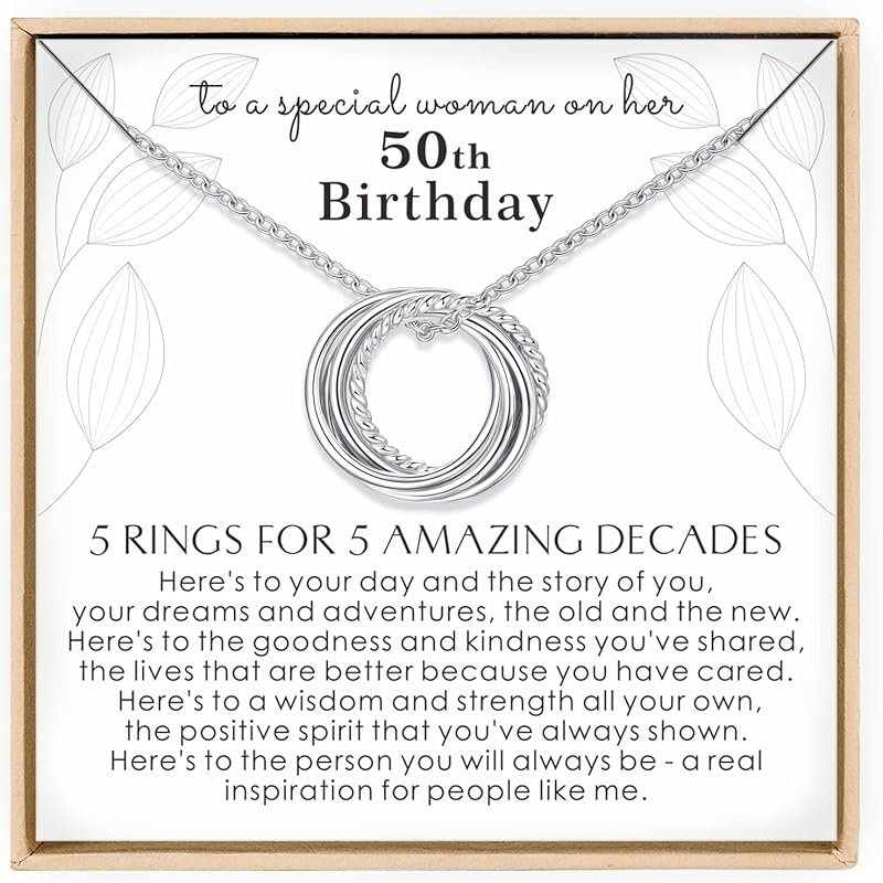 Sterling Silver Decade Necklace for Her – 30th to 90th Birthday Jewelr